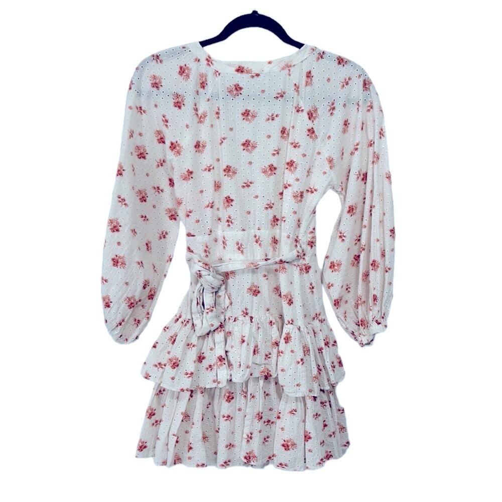 Maia Bergman Floral Ines Pink Floral Lace Wrap Dress Women’s size small - Picture 6 of 9